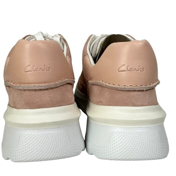 Clarks Sprint Lite Lace Leather Running Shoes Pink White Size 8 - Picture 3 of 7